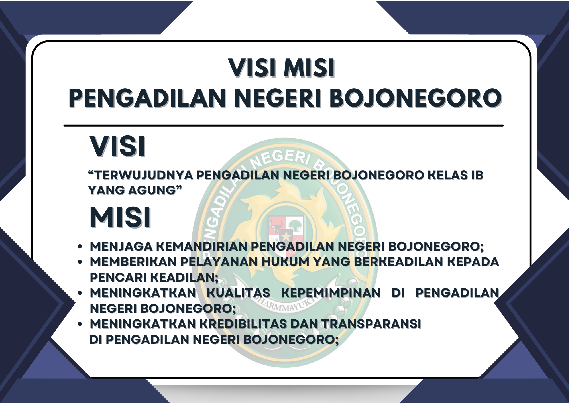 1.VISI DAN MISI MAKLUMAT PPID PN BOJONEGORO UK 2000 